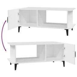 Berkfield Home Decorative Coffee Table White 90x50x40 cm Engineered Wood - Size: 90 x 50 x 40 cm - thumbnail 5