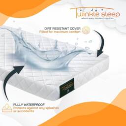 Bedzonline Twinklesleep Hypoallergenic Baby Cot Mattress - 120x60x10cm in White - Size: Cot Bed - thumbnail 4
