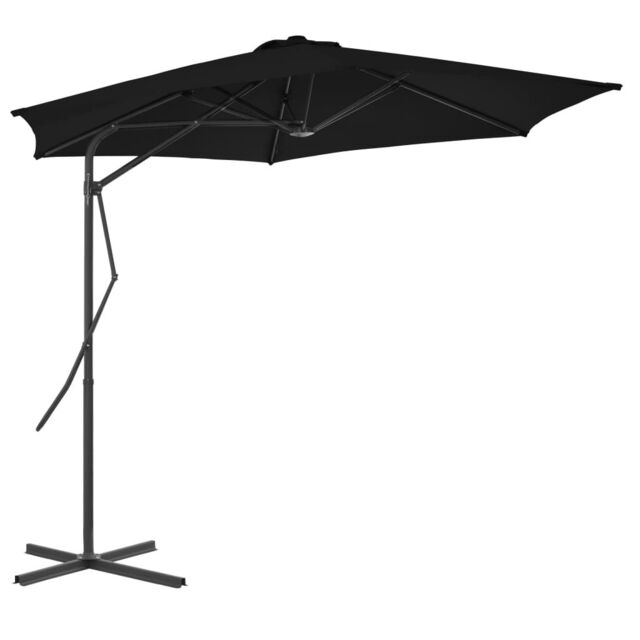Berkfield Home Outdoor Parasol with Steel Pole Black 300x230 cm - image 1