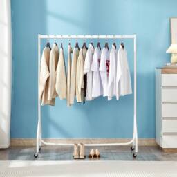 House of Home 4ft White Heavy Duty Clothes Rail Metal Garment Rack Hanging Clothing - thumbnail 7