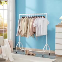 House of Home 4ft White Heavy Duty Clothes Rail Metal Garment Rack Hanging Clothing