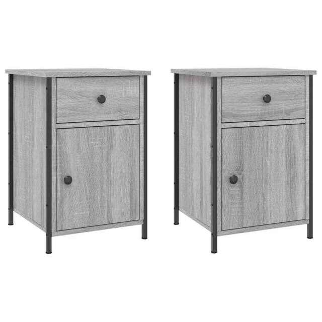 Berkfield Home Bedside Cabinets 2 pcs Grey Sonoma 40x42x60 cm Engineered Wood - Size: 40 x 42 x 60 cm - image 1