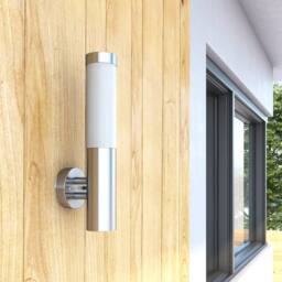 Berkfield Home RVS Walllamp for Indoor & Outdoors Waterproof in Silver - thumbnail 6