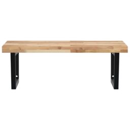 Berkfield Home Basin Shelf Wall Mounted Steel & Solid Wood Acacia in Brown - thumbnail 4