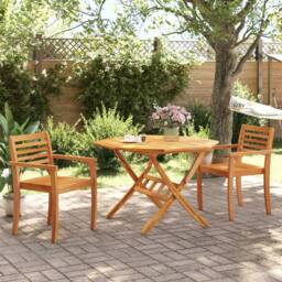 Berkfield Home Garden Chairs 2 pcs 59x55x85 cm Solid Wood Acacia in Brown - Size: 59 x 55 x 85 cm - thumbnail 3