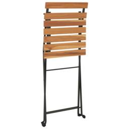 Berkfield Home Folding Bistro Chairs 8 pcs Solid Wood Teak & Steel in Brown - thumbnail 6