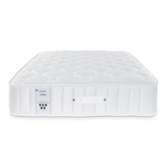 Rest Relax Florida 1000 Pocket Sprung Quilted Mattress in White - Size: Small Double - image 1