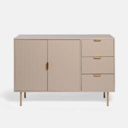 OHS Ribbed Sideboard Table Modern Drawer Shelf Cabinet Storage in Natural - thumbnail 3