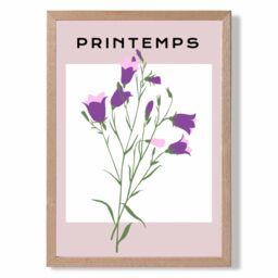 ARTZE Purple Wildflower Plant Flower Market Simplicity Framed Print SIZE: A2 with Oak Frame - Size: A3