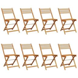 Berkfield Home Beautiful Folding Garden Chairs 8 pcs Beige Solid Wood Acacia - thumbnail 3