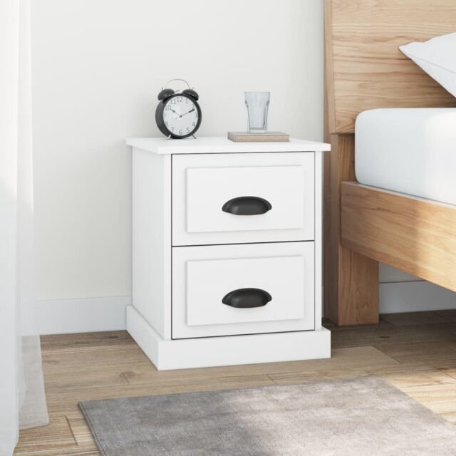 Berkfield Home Bedside Cabinet White 39x39x47.5 cm Engineered Wood - image 1