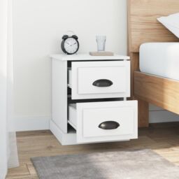 Berkfield Home Bedside Cabinet White 39x39x47.5 cm Engineered Wood - thumbnail 3