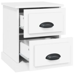 Berkfield Home Bedside Cabinet White 39x39x47.5 cm Engineered Wood - thumbnail 6