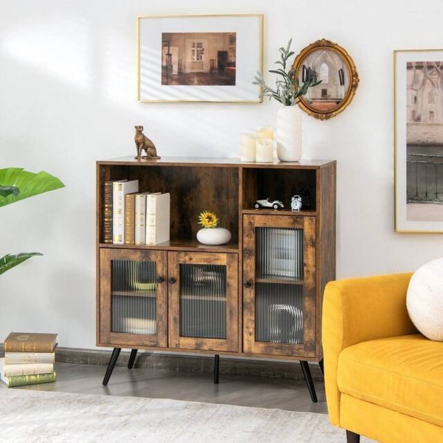 SPETLEK Kitchen Storage Cabinet Wood Buffet Sideboard Cupboard in Brown - Size: 0.6m2 - image 1