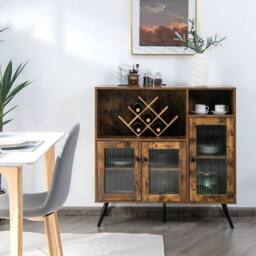 SPETLEK Kitchen Storage Cabinet Wood Buffet Sideboard Cupboard in Brown - Size: 0.6m2 - thumbnail 3