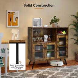 SPETLEK Kitchen Storage Cabinet Wood Buffet Sideboard Cupboard in Brown - Size: 0.6m2 - thumbnail 7