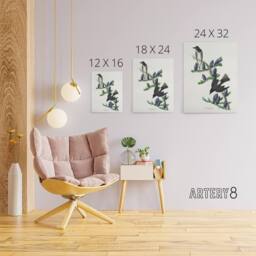 "Artery8 Olive Sided Flycatcher Bird on Fir Tree Audubon Canvas Wall Art in White - Size: W18"" x H24""" - thumbnail 4
