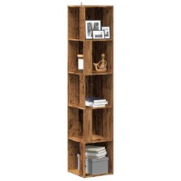 Berkfield Home Corner Cabinet Old Wood 33x33x165 cm Engineered Wood in Brown - Size: 33 x 33 x 165 cm - thumbnail 1