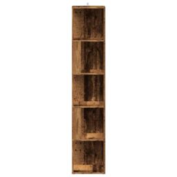 Berkfield Home Corner Cabinet Old Wood 33x33x165 cm Engineered Wood in Brown - Size: 33 x 33 x 165 cm - thumbnail 4