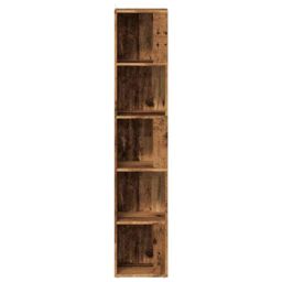 Berkfield Home Corner Cabinet Old Wood 33x33x165 cm Engineered Wood in Brown - Size: 33 x 33 x 165 cm - thumbnail 5