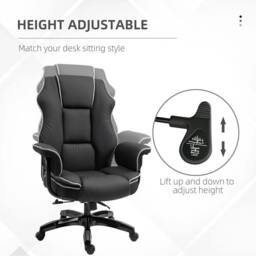 NESTLUNE High Back Office Chair with Height Adjustable, Reclining, Black - Size: 100 cm x 15 cm - thumbnail 5