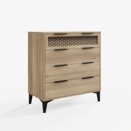 GFW Ezra 4 Drawer Chest of Drawers Oak in Light Oak - thumbnail 3