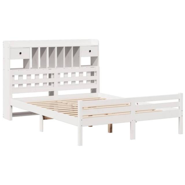 Berkfield Home Decorative Bookcase Bed without Mattress White 140x200cm Solid Wo - Size: 140x200 cm - image 1