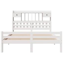 Berkfield Home Decorative Bookcase Bed without Mattress White 140x200cm Solid Wo - Size: 140x200 cm - thumbnail 4