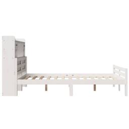 Berkfield Home Decorative Bookcase Bed without Mattress White 140x200cm Solid Wo - Size: 140x200 cm - thumbnail 5