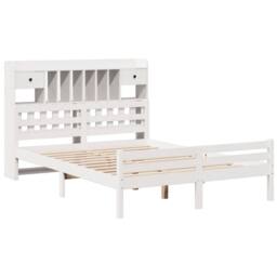 Berkfield Home Decorative Bookcase Bed without Mattress White 140x200cm Solid Wo - Size: 140x200 cm - thumbnail 1