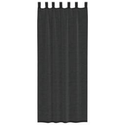 Berkfield Home Voile Curtains with Tab Top 2 pcs Black - thumbnail 4