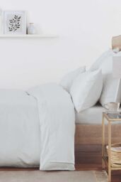 Murmur ' 1000TC' Plain Dye Flat Sheet in Grey - Size: King Flat - thumbnail 2