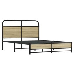 Berkfield Home Bed Frame without Mattress 120x200 cm Sonoma Oak Engineered Wood in Brown - Size: Small Double - thumbnail 3