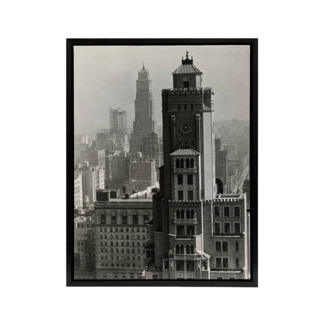 "Artery8 New York City view Alfred Stieglitz Framed Canvas Wall Art Print in Grey - Size: W12"" x H16""" - image 1