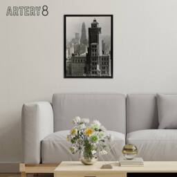 "Artery8 New York City view Alfred Stieglitz Framed Canvas Wall Art Print in Grey - Size: W12"" x H16""" - thumbnail 3