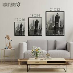 "Artery8 New York City view Alfred Stieglitz Framed Canvas Wall Art Print in Grey - Size: W12"" x H16""" - thumbnail 4