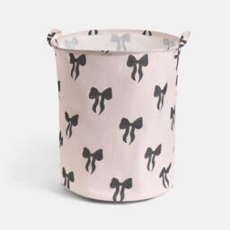 OHS Kids Bows Print Laundry Basket Clothes Storage Toy Organiser - thumbnail 3