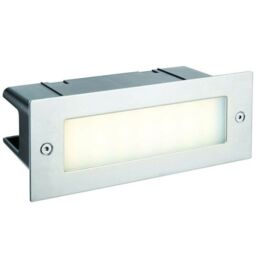 Loops IP44 LED Full Brick Light Stainless Steel & Plain Frosted Glass 3.5W Cool White