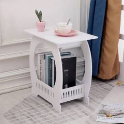 SPETLEK European Style Arch Design Modern Small Bedside Coffee Table in White - thumbnail 3
