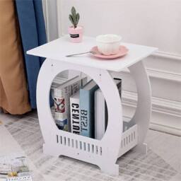 SPETLEK European Style Arch Design Modern Small Bedside Coffee Table in White - thumbnail 4