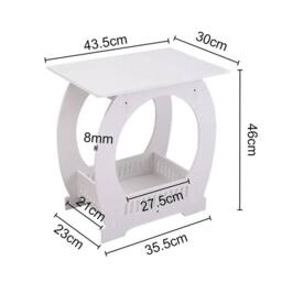 SPETLEK European Style Arch Design Modern Small Bedside Coffee Table in White - thumbnail 2