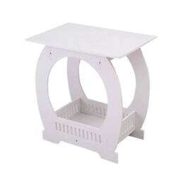 SPETLEK European Style Arch Design Modern Small Bedside Coffee Table in White - thumbnail 1