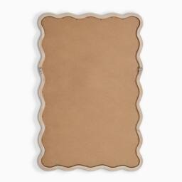FurnitureboxUK Damaris Wood Medium 90x60cm Wavy Rectangle Wall Mirror in Light Brown - Size: 90x60 cm - thumbnail 5