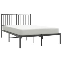 Berkfield Home Metal Bed Frame with Headboard Black 120x200 cm - Size: Small Double - thumbnail 3