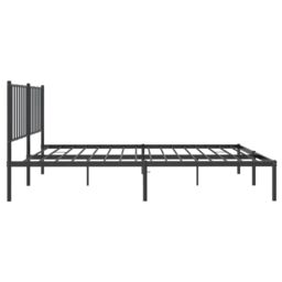 Berkfield Home Metal Bed Frame with Headboard Black 120x200 cm - Size: Small Double - thumbnail 6