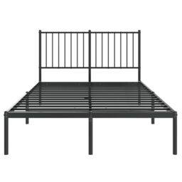 Berkfield Home Metal Bed Frame with Headboard Black 120x200 cm - Size: Small Double - thumbnail 5