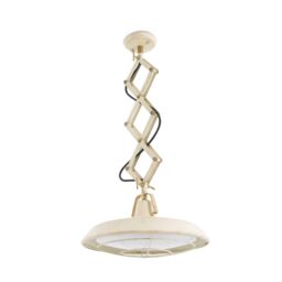 Netlighting Plec LED 1 Light Adjustable Outdoor Dome Ceiling Pendant Light OffWhite IP44 in White