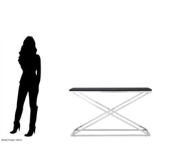 Orsina Criss Cross Console Table, Stainless Steel Console Table, Contemporary Hallway Table in Black - thumbnail 3