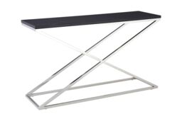 Orsina Criss Cross Console Table, Stainless Steel Console Table, Contemporary Hallway Table in Black - thumbnail 2