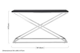 Orsina Criss Cross Console Table, Stainless Steel Console Table, Contemporary Hallway Table in Black - thumbnail 4
